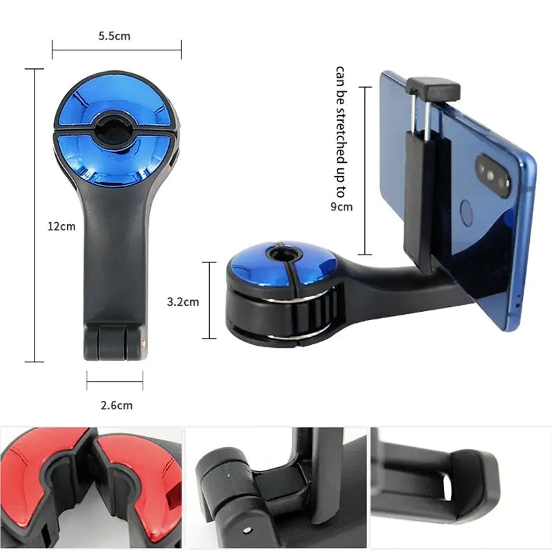 2-in-1 Car Headrest Hook & Phone Holder